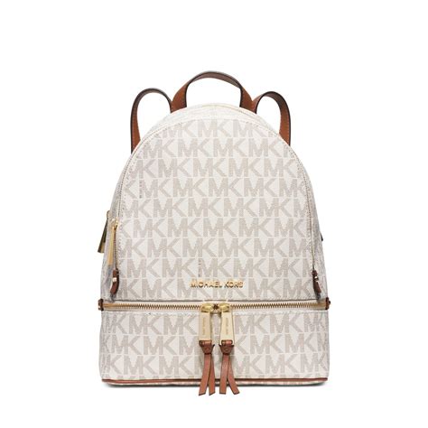 michael kors white and black backpack|small white Michael Kors bag.